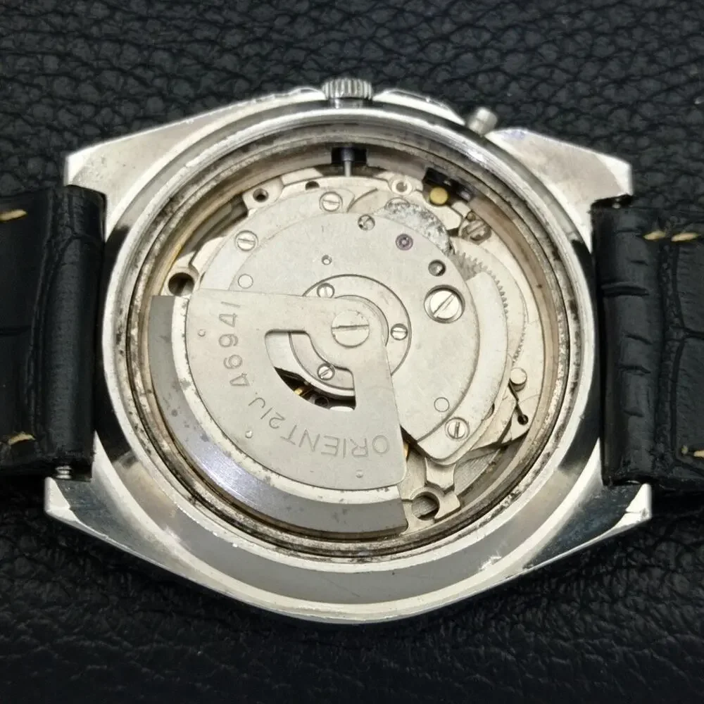 Vintage 1990 Orient Automatic Mens Silver Watch W/daydate & Gold accents